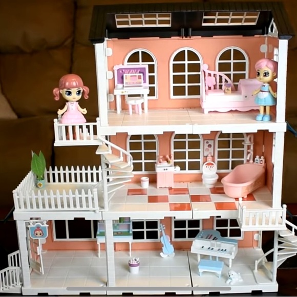 Nwt diy little corner kids dollhouse cottage toy with dolls assembly required - Picture 1 of 8